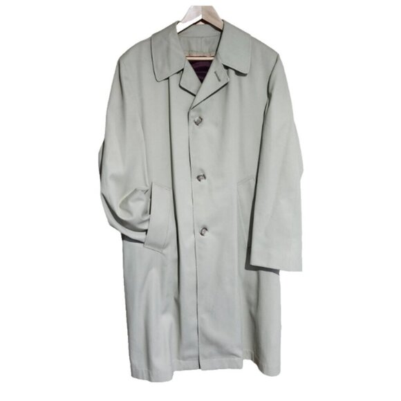 Vintage Trench Coat Men’s Size 40 Beige Removeable Liner Car Coat Fall Spring - Picture 8 of 14